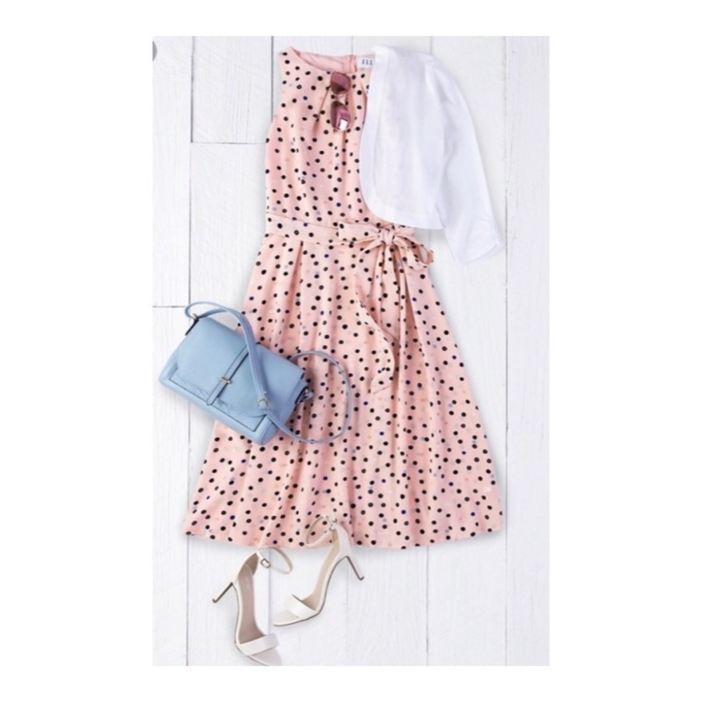 Elle light pink Midi polka dot dress size 4